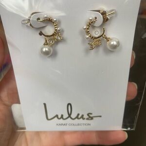 Lulu's 14k gold Gold and Pearl Earrings